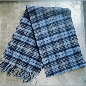 BROOKS BROTHERS- BLUE TARTAN 💯 VIRGIN WOOL.  MADE IN ITALY